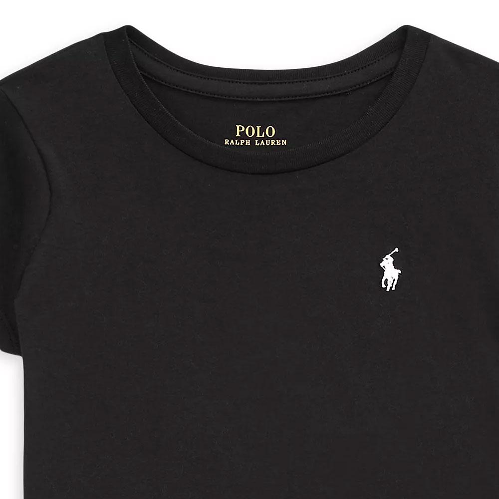 Polo Ralph Lauren T-Shirt Solid Color Logo Embroidery Crew Neck Casual Short Sleeve Kids Tops Black 313833549-021