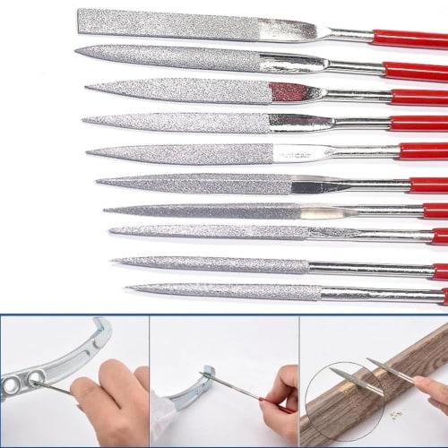 Diamantfeilensatz 10-teilig, 3*140mm, Metallstabfeile, Präzisionsfeile zum Entgraten und Polieren, für Metall, Holz und Eisenarbeiten