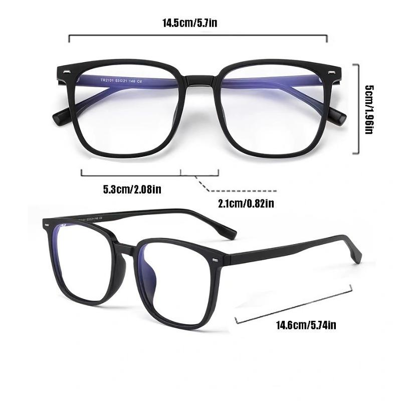 Fashionable Anti Blue Light Glasses Men's and Women's Square Glasses with Color Changing Lenses Casual Style