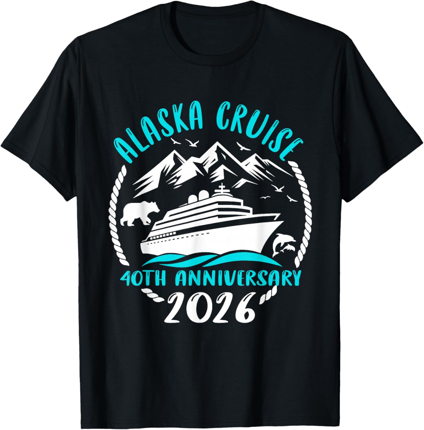 40th Anniversary Wedding Alaska Cruise Couple Matching T-Shirt S разноцветный