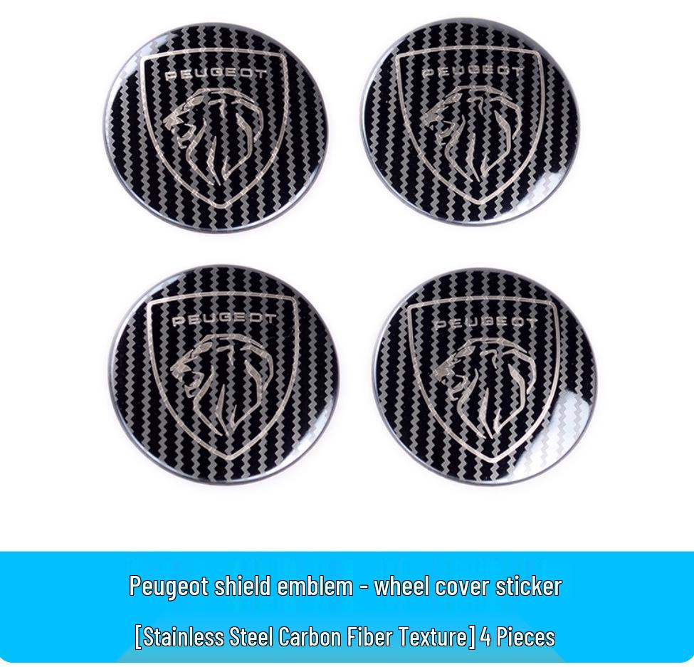 Decorative Wheel Caps & Stickers for Peugeot Models: 4008, 5008, 3008, 308, 408, 508L.