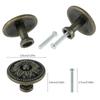 6Pcs Vintage Cabinet Knobs Set Antique Bronze Cupboard Door Pull Knob Round Zinc Alloy Dresser Knob Furniture Handle Pulls