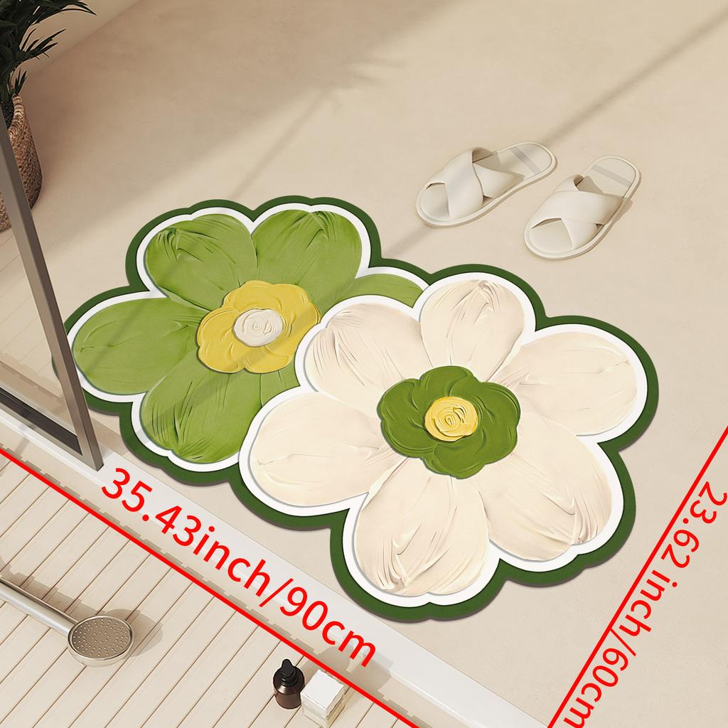 Irregular Diotomite Bathroom Mat Absorbent Shower Foot Mats Quick Dry Non-Slip Bath Carpet Toilet Rugs Doormat Washable