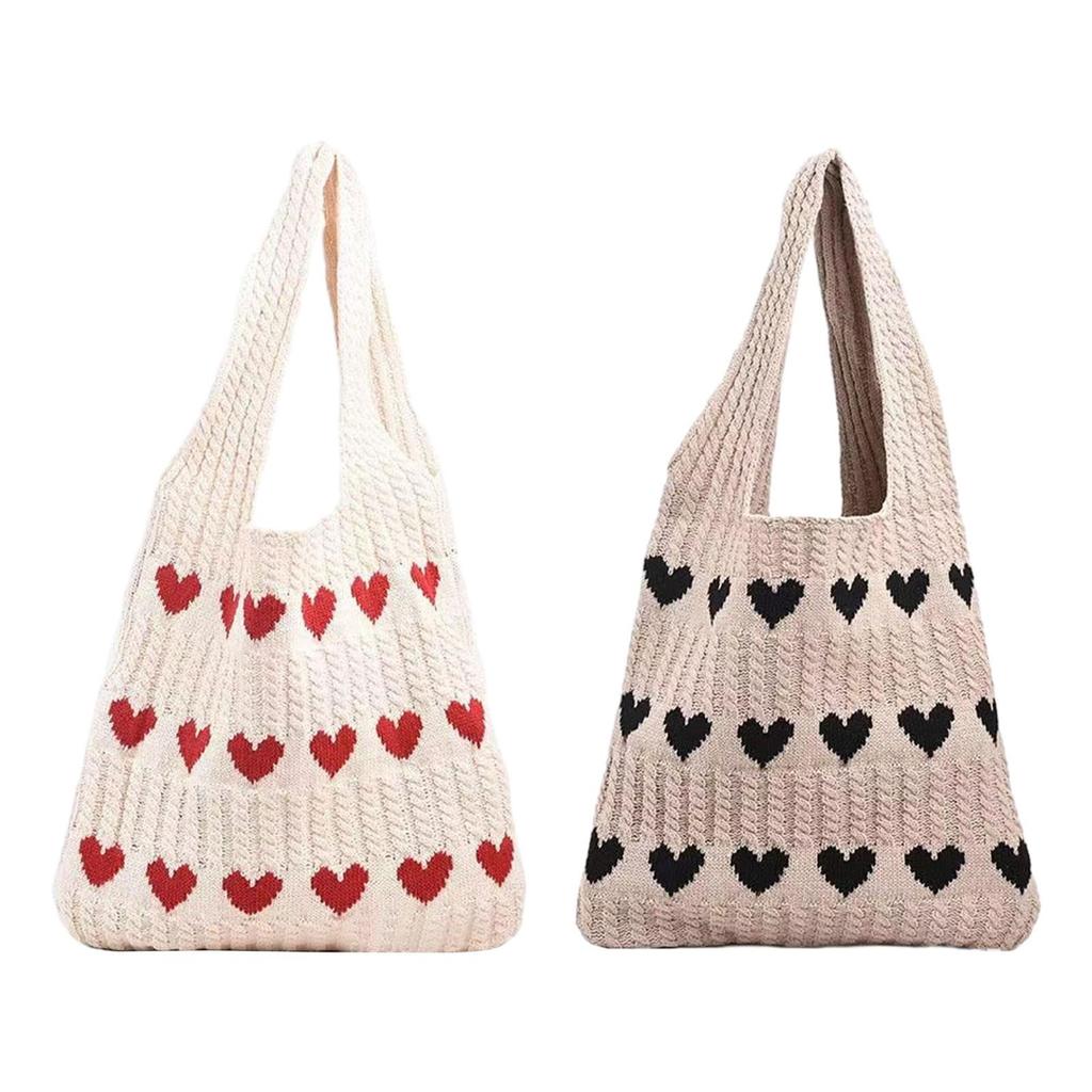 Shoulder Bag Knitting Hobo Bag Pouch Elegant Lightweight Women's Knit Tote Bag Handbag for Work Outdoor Autumn Vacation Party