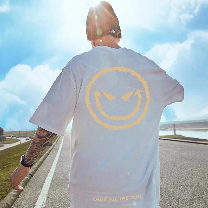 

Футболки с принтом Summer Smile, модные повседневные крутые футболки для мужчин и женщин в уличном стиле, забавная футболка, одежда 2000 года XXXXXL белый