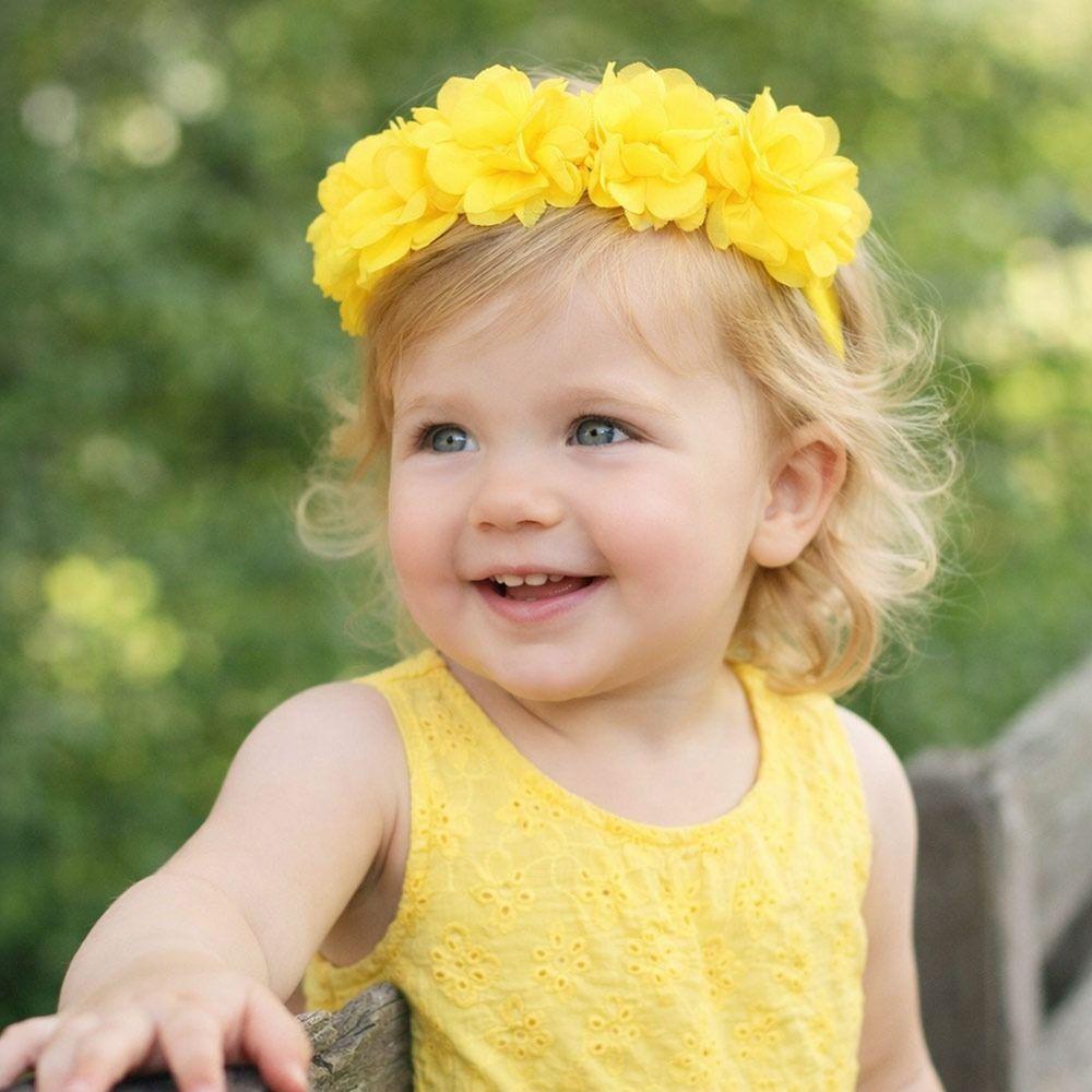 Šifonová květinová čelenka Elastická gumička do vlasů Měkká čelenka pro děti Děti Novorozence Batolata