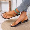 Auf Lager 2025 Sommer Damen Übergröße Flache Römische Zehensteg-Sandalen - Europäischer & Amerikanischer Stil Strand Schuhe