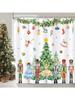 Christmas Nutcracker Shower Curtain,Xmas Tree Fairy Gifts Winter Holiday Bathroom Decor Polyester Fabric Waterproof Bath Curtain