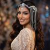 Yula Pan Multilayer Tassel Forehead Hair Chain, Bridal Wedding Hairband.