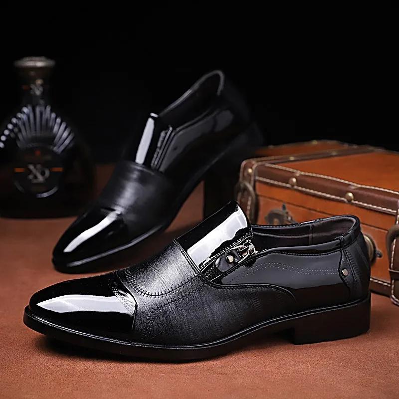 Spring and Autumn New men's leather shoes, flat, fashionable and comfortable, large-sized business casual men's shoes, loafers
