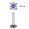 ASTM F136 Titanium PIERC Ear Lip Studs with circular CZ Top Labret Nose Stud Threaded Earrings Multi size Body Piercing Jewelry