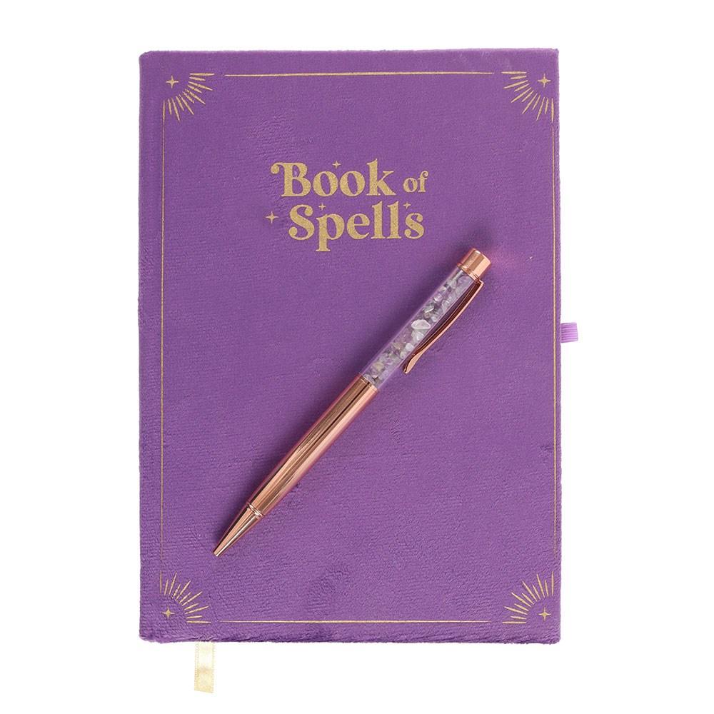 Something Different Book Of Spells Amethyst Crystal Notebook with Pen