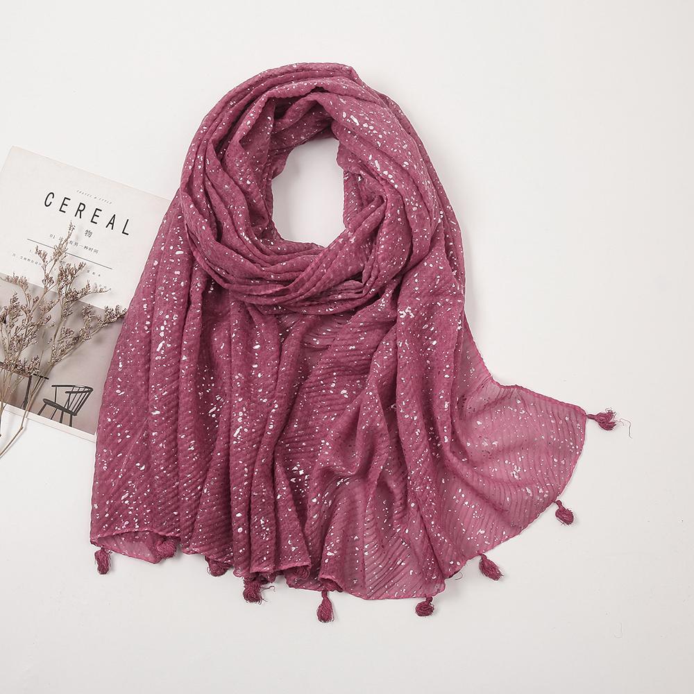 Shimmer Glitter Muslim Hijab Scarves Cotton Scarf For Women Big Size Long Shawls Stoles Wraps Islamic Turban Headscarf 190*85cm