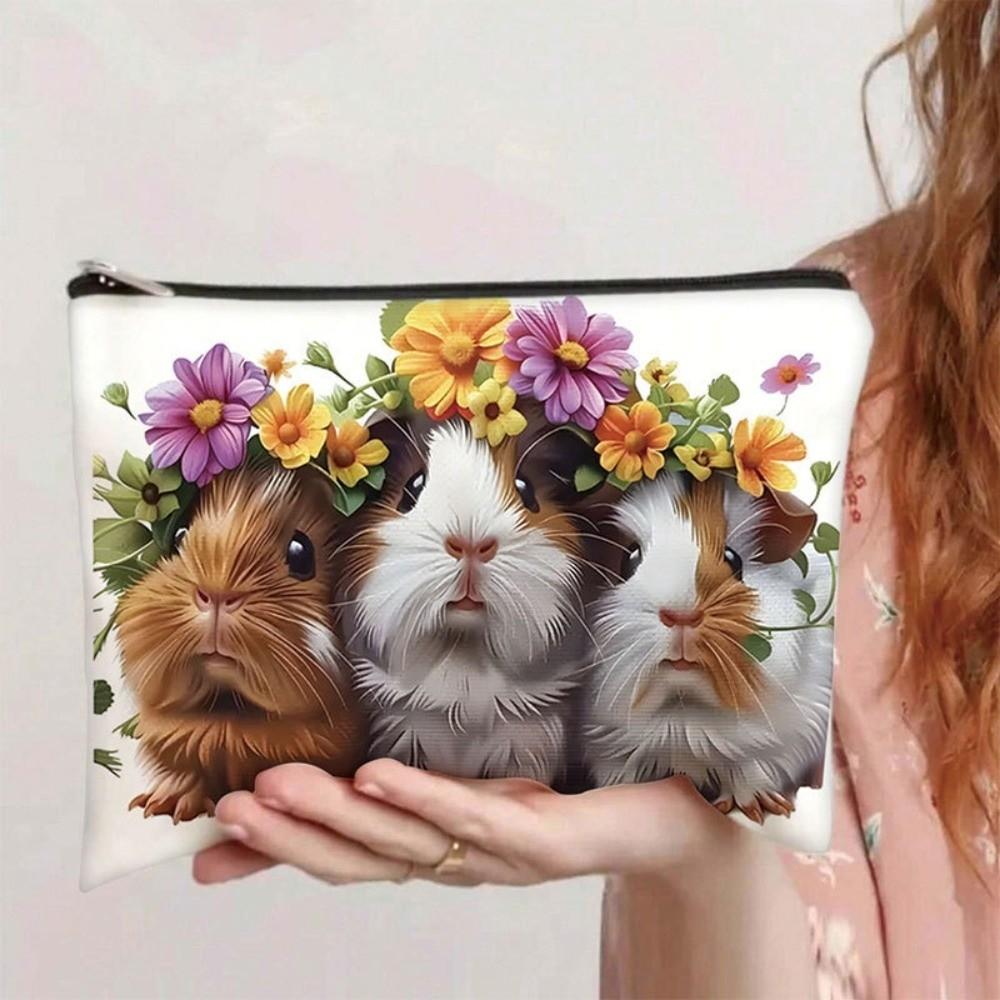 New Canvas Makeup Bag for Women Lightweight Zipper Closure Toiletry Bag Multifunctional Portable Storage Bag Travel Organizer