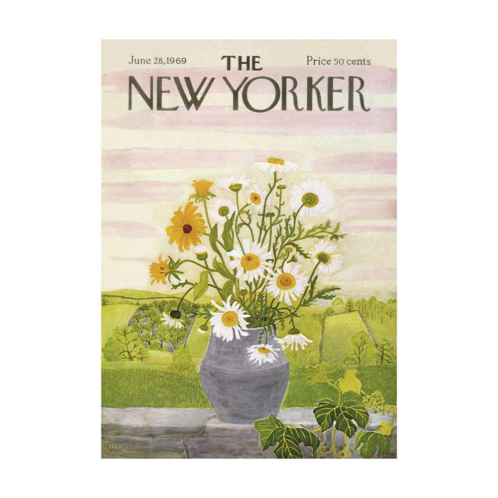 Poster Rivista New Yorker Pittura su Tela Impermeabile Decorazione Caffè Bar Casa Adatto per Soggiorno Camera da Letto 50x70cm