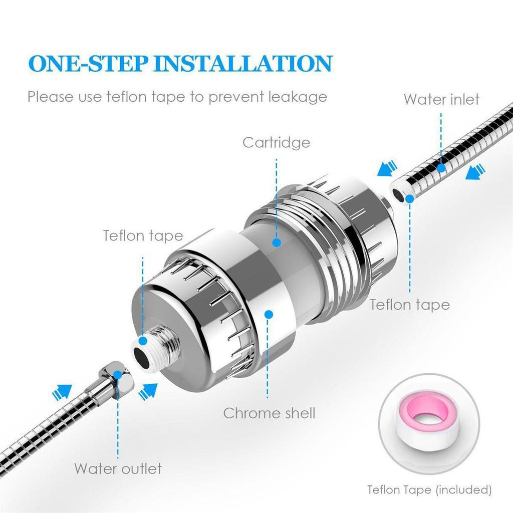 15-Layer Shower Head & Water Purifier Set with Filter
