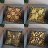2D Golden Cats With Branches Pattern Pillow Cover Pattern Cushion Cover Suitable For Sofa Bedroom Car Pillow Cover