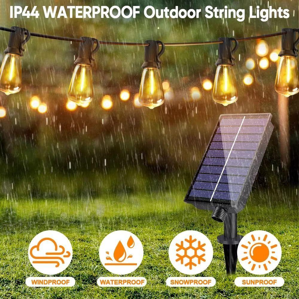 Shatterproof Solar Globe LED String Lights Dimmable Christmas LED String Lights  Bistro