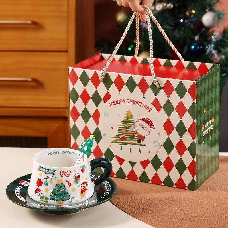 2025 New Ceramic Holiday Mugs Covered and Spattered Ideal for Christmas Gifts and Birthday Presents Coffee Cups Set