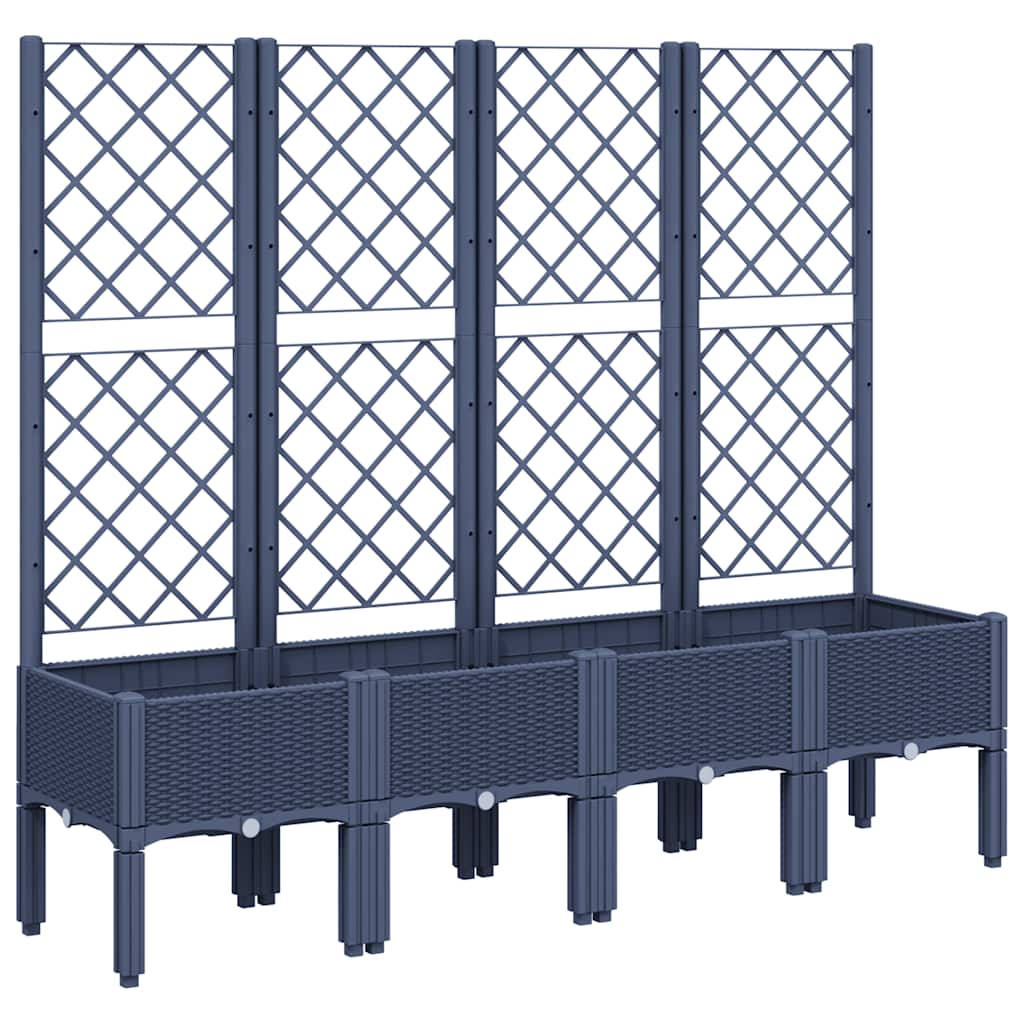Planter with Trellis Blue Gray 160 X 40 X 142 Cm PP