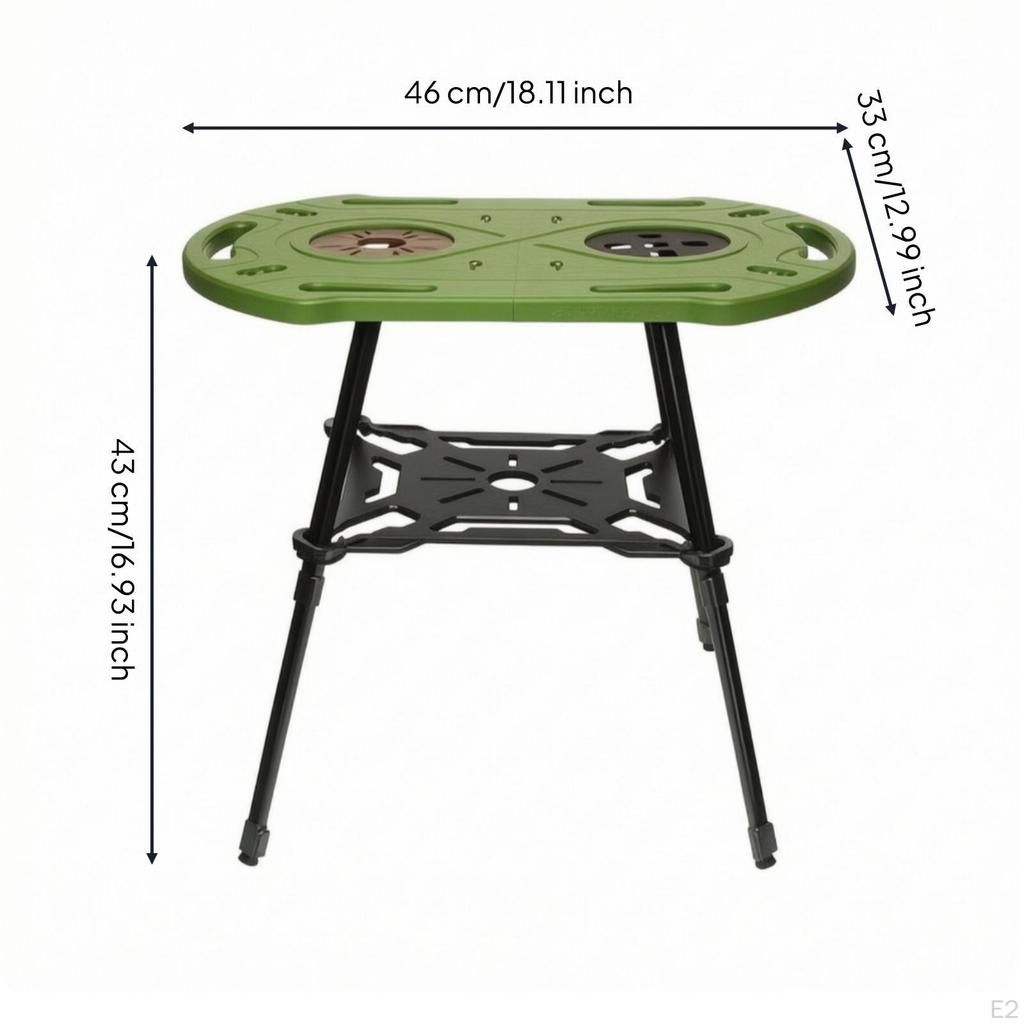 Portable Camping Table with Storage Bag Compact Picnic Shelf
