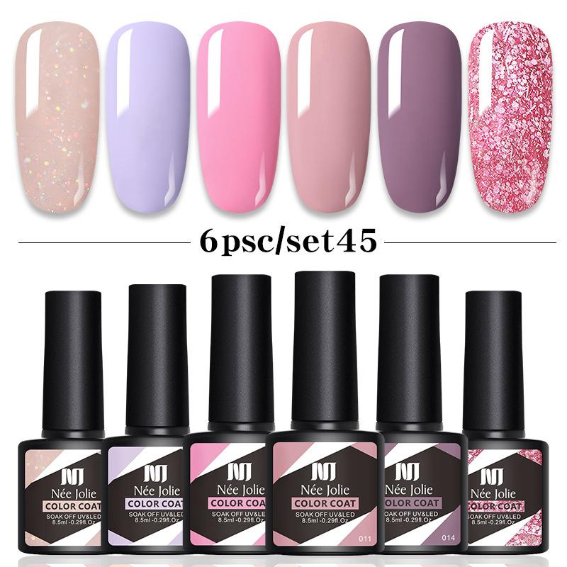 6-Color Nail Polish Glue Set, Popular Color Nail Glue, Phototherapy Nail Polish Glue Can Be Matched Arbitrarily.