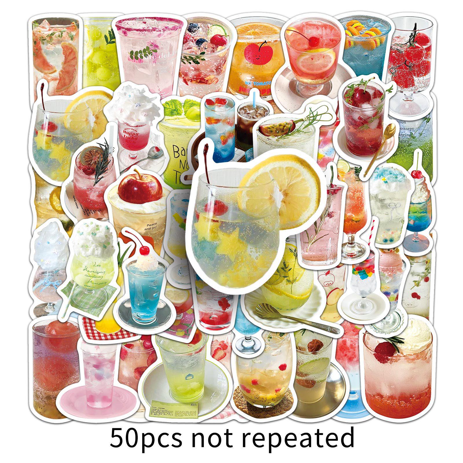 50pcs Cartoon Bubble Tea Stickers for Customizing Cups & Notebooks