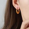French Geometric U-Shaped Earrings, 18K Gold Titanium Steel, Colorfast, Sweet Girl Style