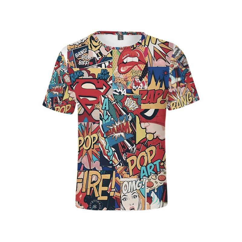 Mens 3D Anime Print Crew Neck Short Sleeve T-Shirt Casual Tee Teens Adults