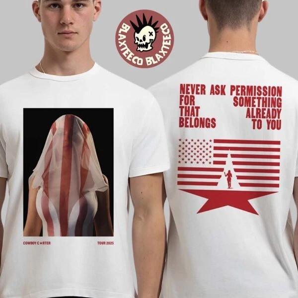 Beyonce Cowboy Carter Tour 2025 Reprint White  All Sizes S-4XL Unisex T-Shirt XXL