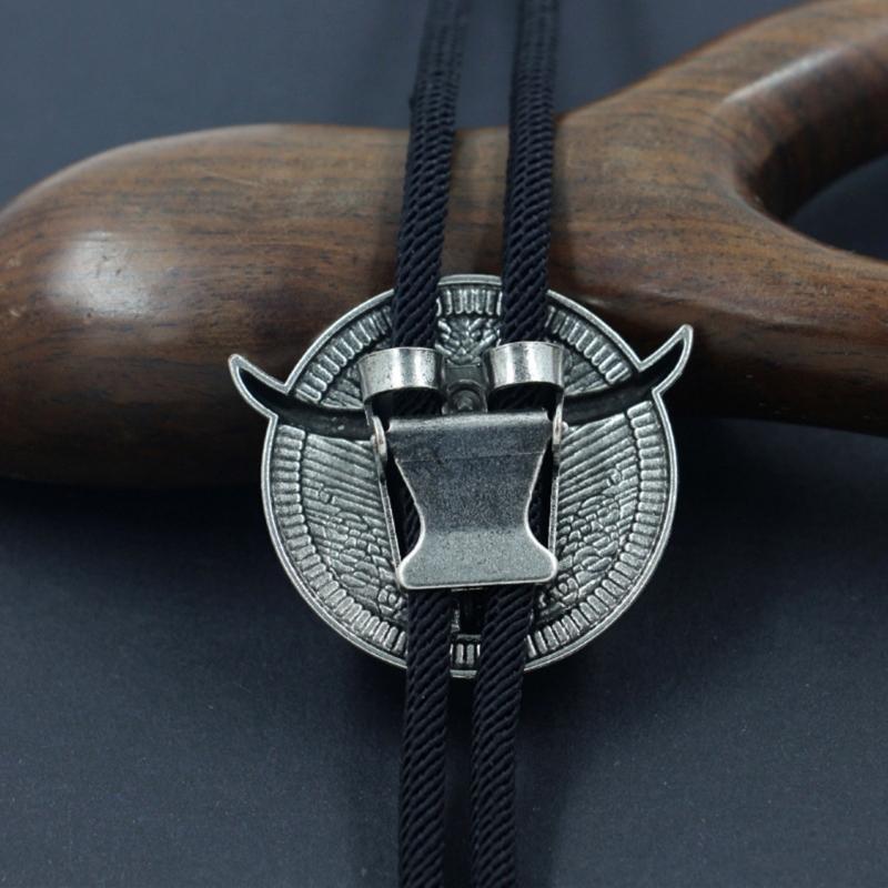 Vintage Bullhead Head Bolo Tie Cowboy Styles Rope Tie Necklace for Men and Women Western Accessories Neck Jewelry