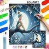Kit de Pintura DIY Tinkerbell Estilo Clássico Decoração de Casa Artesanato Ideia de Presente Arte de Parede Fada Pixie Magia Floresta Noturna Cena Iluminada pela Lua Decoração
