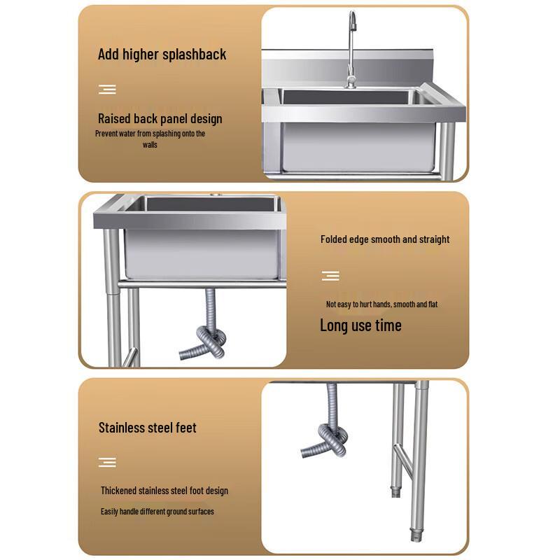 ZISIZ Stainless Steel Single Bowl Sink