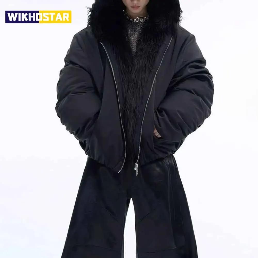 Giacca Invernale da Uomo Patchwork Peloso con Cappuccio Giacca di Cotone Moda Casual Outdoor Versatile Comodo Capo d'Abbigliamento Esterno
