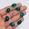 Green Chalcedony Sterling Silver Bracelet Gift for her Handmade Silver Bracelet  Green Chalcedony Oval Shape Ethnic Style Handmade Jewelry " WSJ-4640