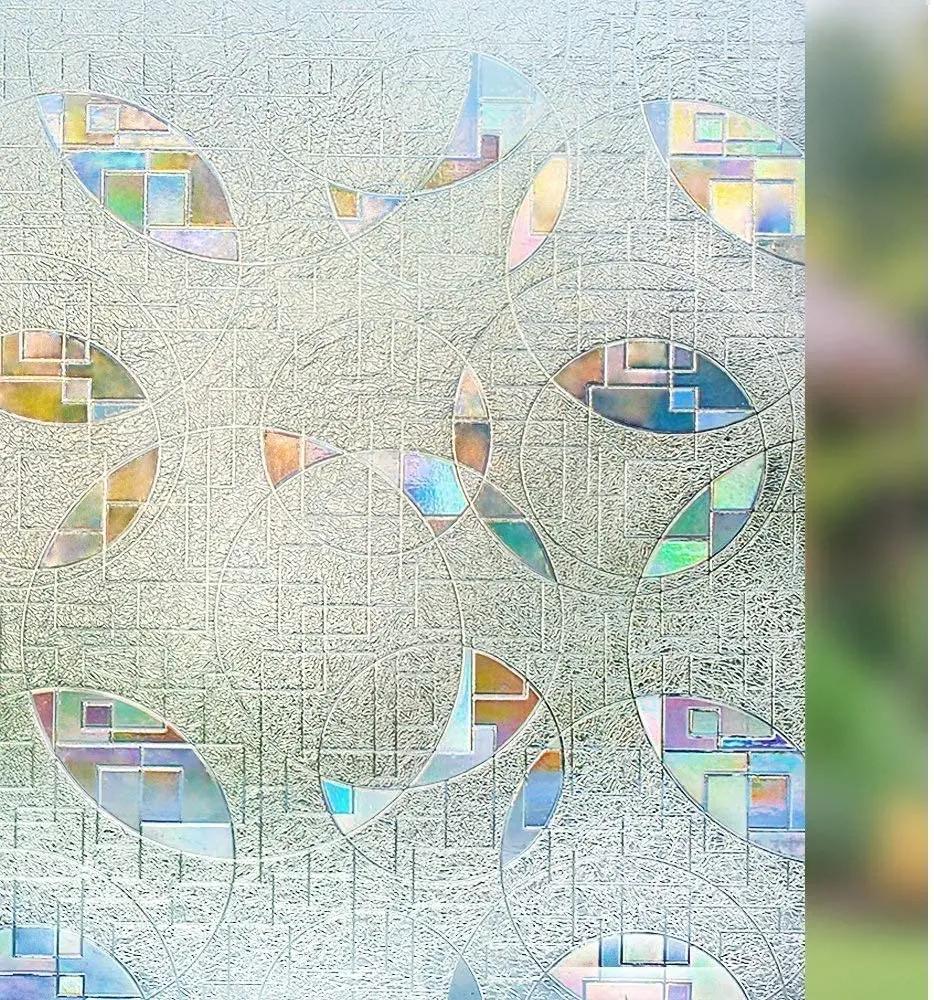 3D Rainbow Window Film Privacy Stained Glass Vinyl Self Adhesive Film Static Cling Heat Insulation Window Sticker for Home