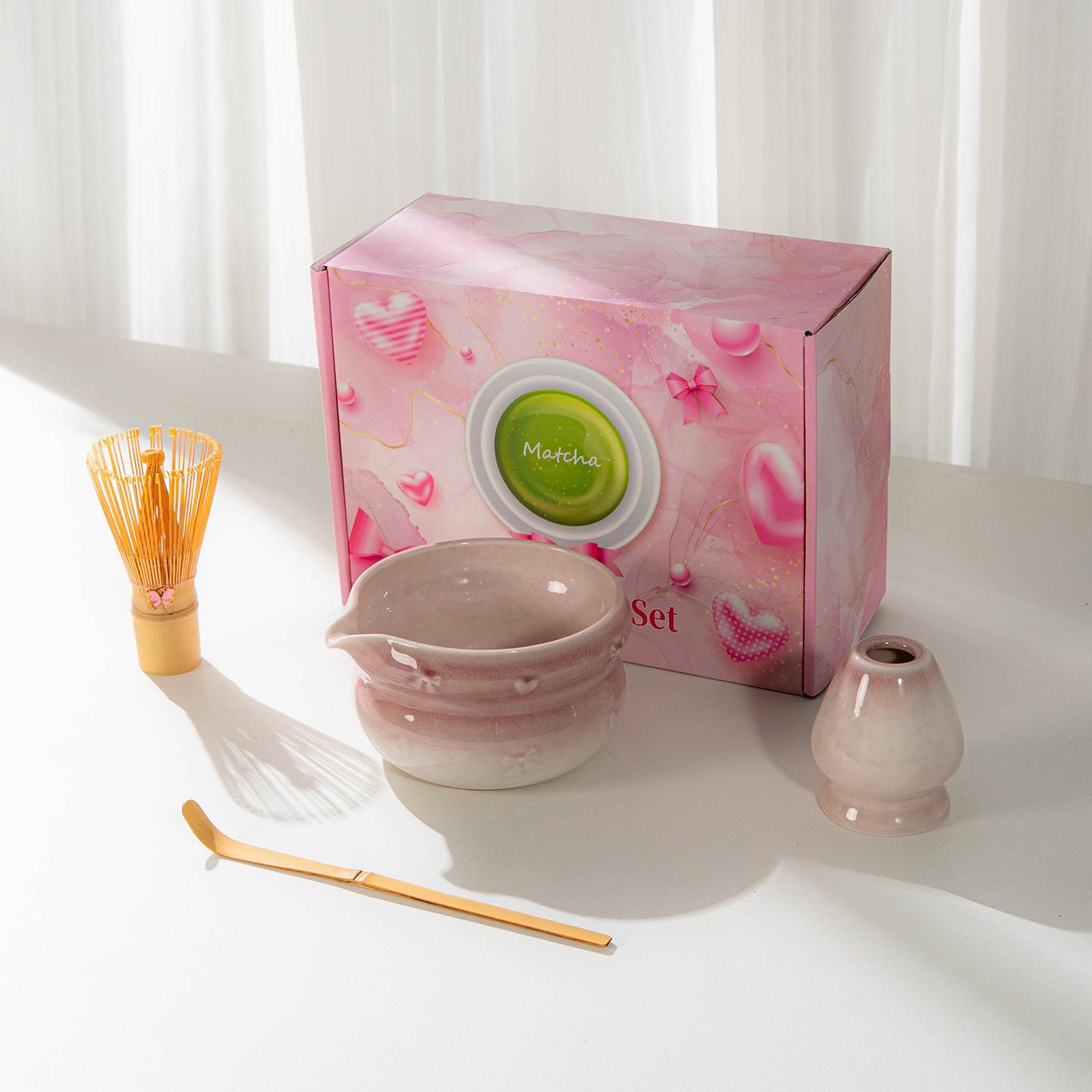 Japanese Matcha Set With Bow Pattern, Matcha Whisking Tools, Tea Set Accessories, Multiple Styles Available, Gift