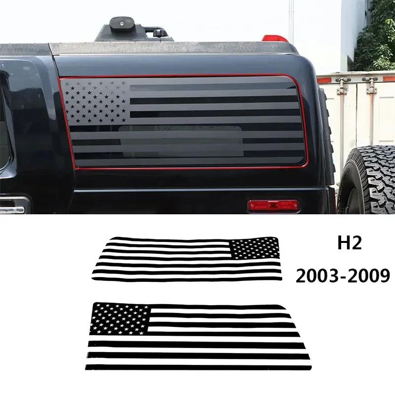 

For Hummer H2 2003-2009 H3 2005-2009 Car Styling PVC Black/Red Car Rear Window Windshield Graphic Decal Sticker Car Accessories