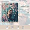 1pc Otter & Cherry Blossoms Shower Curtain - Turquoise Pond, Floating Petals, Cute Otter, Pastel Colors,Washable Polyester