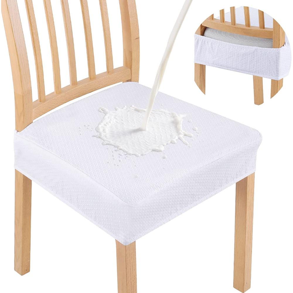 Small diamond lattice jacquard waterproof chair cushion cover hotel restaurant dining chair cover cover home home chair cover cover 05 small square splash-proof белый