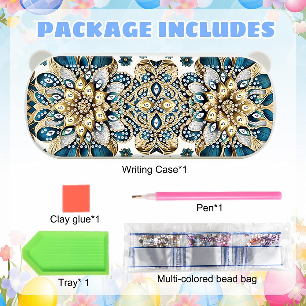 Mandala DIY Diamond Pencil Case Pens Brushes Accessories Travel Pencil Box