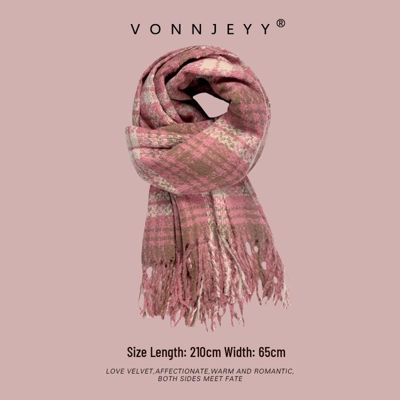 Classic Soft Girl's Imitation Cashmere Scarf Shawl - Versatile, Warm & Stylish for Autumn/Winter