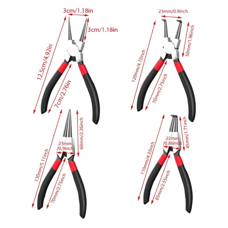 Heavy Duty Snap Rings Pliers Ergonomic Handle Circlip Pliers Internal Straight Tip Pliers External Straight Tip Pliers