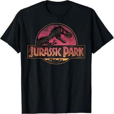 Camiseta Gradiente Pôr do Sol Logo Jurassic Park