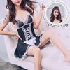 AINetJP Maid Clothes Lingerie Cosplay Disguise Extreme Cute See-Through (Black)