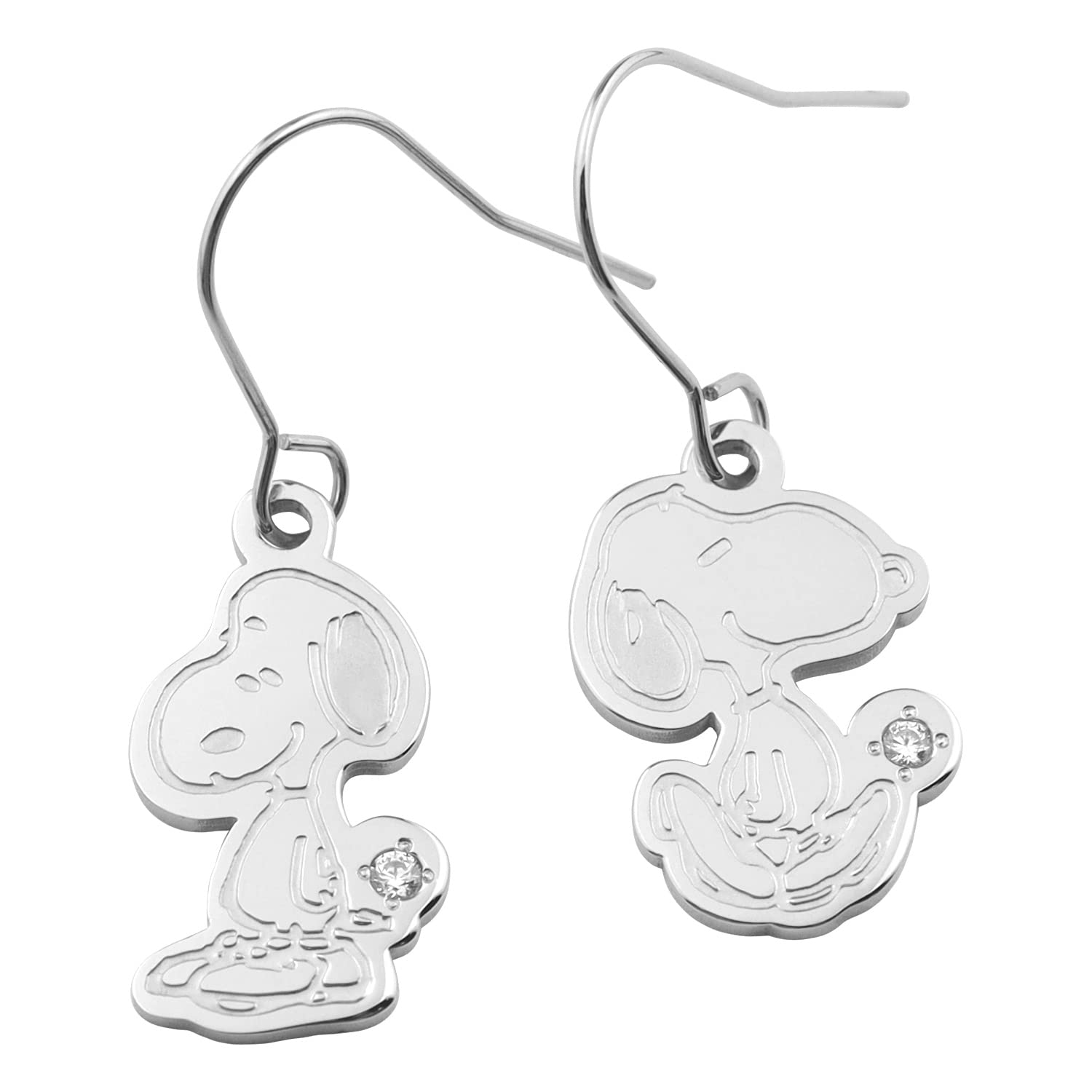 

Phiten Collaboration Snoopy Plate Asymmetric Earrings 2P Binaural Stainless Steel Official Phiten [Shinjuku Ginnokura] Жіночі