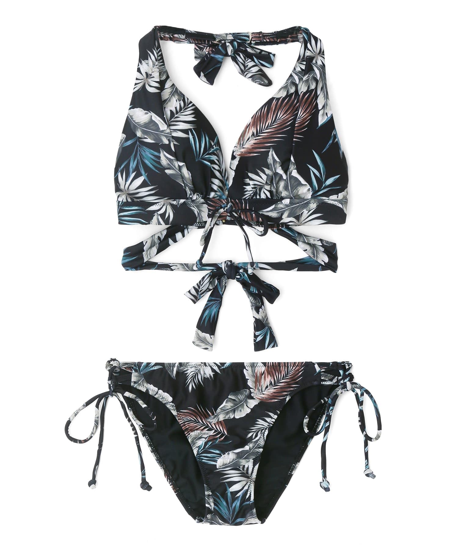 

Купальник Бикини натуральный, но упругий Ап черный [Sanai Paradise] набор, [Натуральный бюстгальтер], бикини без косточек, 55-53-4-1000, чёрный