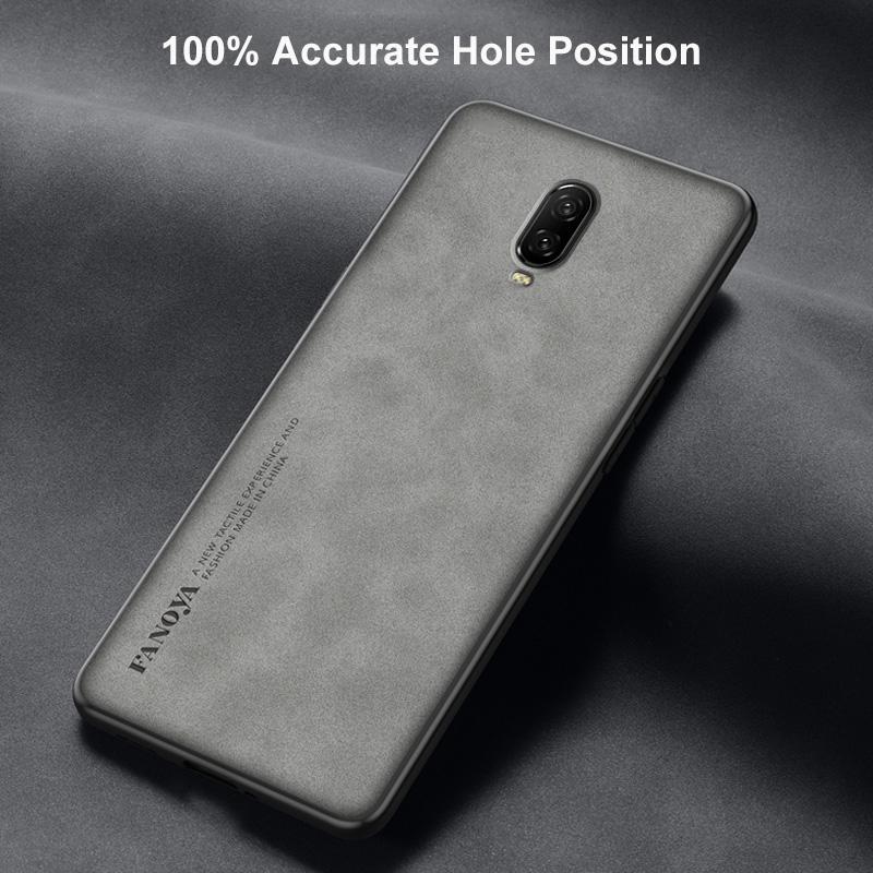 For OnePlus 6T Case Luxury PU Leather Phone Case For One Plus 6T OnePlus6T Back Cover Matte Silicone Shockproof Full Protection