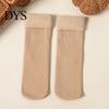 Women Mid-tube Socks 1 Pair Winter Thick Plush Japanese Style Elastic Anti-slip Floor Thermal Anti-odor Extra Loose Ankles No Streaks