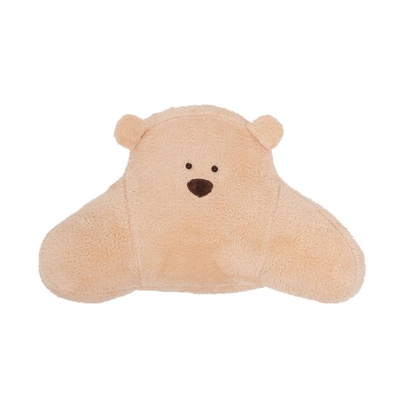 Cartoon Bear Headrest & Neck Pillow: Cute Plush Lumbar Support for Comfortable Car Rides
